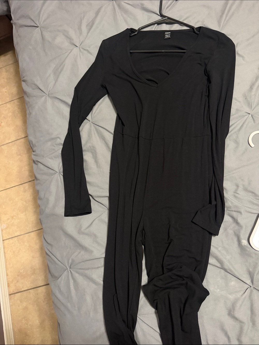 SHEIN Black Long Sleeve Jumpsuit Romper
